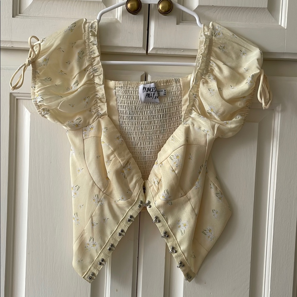 Princess Polly Gold Ruched Smocked Blouse